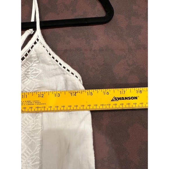 HOUSE OF HARLOW 1960 White Eyelet Lace Trimmed Ruffle Hem Slip Dress M - Picture 9 of 10